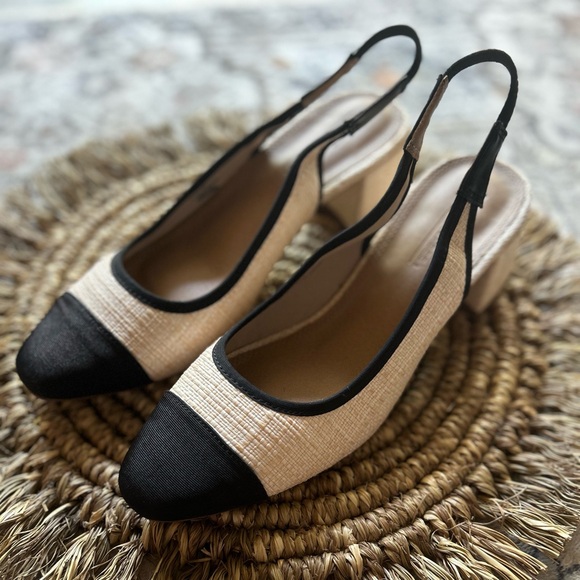 ASOS Shoes - ASOS - Black and Cream Slingback Heels